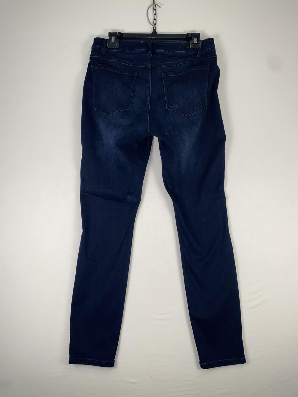 CAbi Jeans Womens 10 Blue Dark Wash Curvy Skinny Distressed Stretch Denim Pants - Picture 2 of 6